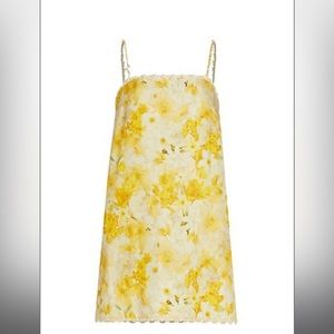 Sold on M！Zimmermann Wonderland Shell Linen Shift Dress